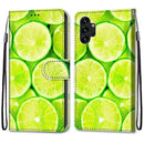 For Samsung Galaxy A13 4G Coloured Drawing Cross Texture Horizontal Flip PU Phone Leather Case with Holder & Card Slots & Wallet & Lanyard(Colorful Layer(Lime)
