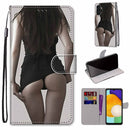For Samsung Galaxy A13 4G Coloured Drawing Cross Texture Horizontal Flip PU Phone Leather Case with Holder & Card Slots & Wallet & Lanyard(Colorful Layer(Miniskirt)