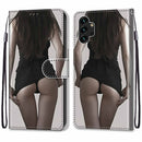 For Samsung Galaxy A13 4G Coloured Drawing Cross Texture Horizontal Flip PU Phone Leather Case with Holder & Card Slots & Wallet & Lanyard(Colorful Layer(Miniskirt)