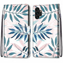 For Samsung Galaxy A13 4G Coloured Drawing Cross Texture Horizontal Flip PU Phone Leather Case with Holder & Card Slots & Wallet & Lanyard(Colorful Layer(Pink Green Needles)