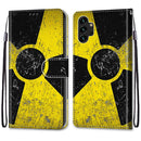 For Samsung Galaxy A13 4G Coloured Drawing Cross Texture Horizontal Flip PU Phone Leather Case with Holder & Card Slots & Wallet & Lanyard(Colorful Layer(Yellow and Black Signs)