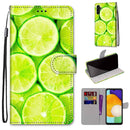 For Samsung Galaxy A13 5G Coloured Drawing Cross Texture Horizontal Flip PU Phone Leather Case with Holder & Card Slots & Wallet & Lanyard(Colorful Layer(Lime)