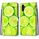 For Samsung Galaxy A13 5G Coloured Drawing Cross Texture Horizontal Flip PU Phone Leather Case with Holder & Card Slots & Wallet & Lanyard(Colorful Layer(Lime)