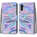 For Samsung Galaxy A13 5G Coloured Drawing Cross Texture Horizontal Flip PU Phone Leather Case with Holder & Card Slots & Wallet & Lanyard(Colorful Layer(Fluorescent Water Pattern)