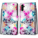 For Samsung Galaxy A13 5G Coloured Drawing Cross Texture Horizontal Flip PU Phone Leather Case with Holder & Card Slots & Wallet & Lanyard(Colorful Layer(Gradient Colorful Flower)