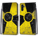 For Samsung Galaxy A13 5G Coloured Drawing Cross Texture Horizontal Flip PU Phone Leather Case with Holder & Card Slots & Wallet & Lanyard(Colorful Layer(Yellow and Black Signs)