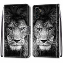 For Samsung Galaxy A13 5G Coloured Drawing Cross Texture Horizontal Flip PU Phone Leather Case with Holder & Card Slots & Wallet & Lanyard(Colorful Layer(Black and White Lion Head)