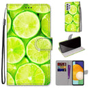 For Samsung Galaxy A33 5G Coloured Drawing Cross Texture Horizontal Flip PU Phone Leather Case with Holder & Card Slots & Wallet & Lanyard(Colorful Layer(Lime)