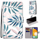 For Samsung Galaxy A33 5G Coloured Drawing Cross Texture Horizontal Flip PU Phone Leather Case with Holder & Card Slots & Wallet & Lanyard(Colorful Layer(Pink Green Needles)