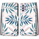 For Samsung Galaxy A33 5G Coloured Drawing Cross Texture Horizontal Flip PU Phone Leather Case with Holder & Card Slots & Wallet & Lanyard(Colorful Layer(Pink Green Needles)