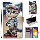 For Samsung Galaxy A53 5G Coloured Drawing Cross Texture Horizontal Flip PU Phone Leather Case with Holder & Card Slots & Wallet & Lanyard(Colorful Layer(Leather Shoes Cat)