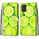 For Samsung Galaxy A53 5G Coloured Drawing Cross Texture Horizontal Flip PU Phone Leather Case with Holder & Card Slots & Wallet & Lanyard(Colorful Layer(Lime)