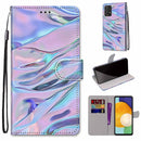 For Samsung Galaxy A53 5G Coloured Drawing Cross Texture Horizontal Flip PU Phone Leather Case with Holder & Card Slots & Wallet & Lanyard(Colorful Layer(Fluorescent Water Pattern)