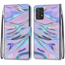For Samsung Galaxy A53 5G Coloured Drawing Cross Texture Horizontal Flip PU Phone Leather Case with Holder & Card Slots & Wallet & Lanyard(Colorful Layer(Fluorescent Water Pattern)