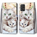 For Samsung Galaxy A53 5G Coloured Drawing Cross Texture Horizontal Flip PU Phone Leather Case with Holder & Card Slots & Wallet & Lanyard(Colorful Layer(Big Cat Hugging Kitten)