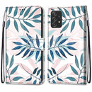For Samsung Galaxy A53 5G Coloured Drawing Cross Texture Horizontal Flip PU Phone Leather Case with Holder & Card Slots & Wallet & Lanyard(Colorful Layer(Pink Green Needles)
