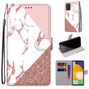 For Samsung Galaxy A53 5G Coloured Drawing Cross Texture Horizontal Flip PU Phone Leather Case with Holder & Card Slots & Wallet & Lanyard(Colorful Layer(Stitching Pink Stone Pattern)
