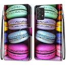 For Samsung Galaxy A53 5G Coloured Drawing Cross Texture Horizontal Flip PU Phone Leather Case with Holder & Card Slots & Wallet & Lanyard(Colorful Layer(Colorful Layer Cake)
