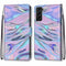 For Samsung Galaxy S22+ 5G Coloured Drawing Cross Texture Horizontal Flip PU Phone Leather Case with Holder & Card Slots & Wallet & Lanyard(Colorful Layer(Fluorescent Water Pattern)