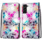 For Samsung Galaxy S22+ 5G Coloured Drawing Cross Texture Horizontal Flip PU Phone Leather Case with Holder & Card Slots & Wallet & Lanyard(Colorful Layer(Gradient Colorful Flower)