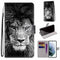 For Samsung Galaxy S22+ 5G Coloured Drawing Cross Texture Horizontal Flip PU Phone Leather Case with Holder & Card Slots & Wallet & Lanyard(Colorful Layer(Black and White Lion Head)