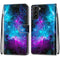 For Samsung Galaxy S22+ 5G Coloured Drawing Cross Texture Horizontal Flip PU Phone Leather Case with Holder & Card Slots & Wallet & Lanyard(Colorful Layer(Purple Green Starry Sky)