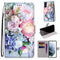 For Samsung Galaxy S22+ 5G Coloured Drawing Cross Texture Horizontal Flip PU Phone Leather Case with Holder & Card Slots & Wallet & Lanyard(Colorful Layer(Light Pink Bouquet)