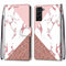 For Samsung Galaxy S22+ 5G Coloured Drawing Cross Texture Horizontal Flip PU Phone Leather Case with Holder & Card Slots & Wallet & Lanyard(Colorful Layer(Stitching Pink Stone Pattern)