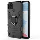 For OPPO Realme C21Y Shockproof PC + TPU Protective Case with Magnetic Ring Holder(Black)