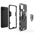 For OPPO Realme C21Y Shockproof PC + TPU Protective Case with Magnetic Ring Holder(Black)
