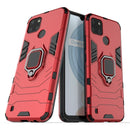 For OPPO Realme C21Y Shockproof PC + TPU Protective Case with Magnetic Ring Holder(Red)