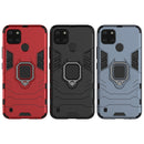 For OPPO Realme C21Y Shockproof PC + TPU Protective Case with Magnetic Ring Holder(Black)