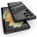 For Samsung Galaxy S22 Ultra 5G Punk Armor 2 in 1 PC + TPU Shockproof Phone Case with Invisible Holder(Black)