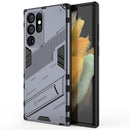 For Samsung Galaxy S22 Ultra 5G Punk Armor 2 in 1 PC + TPU Shockproof Phone Case with Invisible Holder(Grey)