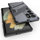 For Samsung Galaxy S22 Ultra 5G Punk Armor 2 in 1 PC + TPU Shockproof Phone Case with Invisible Holder(Grey)