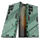 For Samsung Galaxy S22 Ultra 5G Punk Armor 2 in 1 PC + TPU Shockproof Phone Case with Invisible Holder(Green)