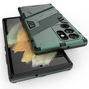 For Samsung Galaxy S22 Ultra 5G Punk Armor 2 in 1 PC + TPU Shockproof Phone Case with Invisible Holder(Green)