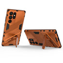 For Samsung Galaxy S22 Ultra 5G Punk Armor 2 in 1 PC + TPU Shockproof Phone Case with Invisible Holder(Orange)