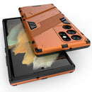 For Samsung Galaxy S22 Ultra 5G Punk Armor 2 in 1 PC + TPU Shockproof Phone Case with Invisible Holder(Orange)