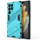 For Samsung Galaxy S22 Ultra 5G Punk Armor 2 in 1 PC + TPU Shockproof Phone Case with Invisible Holder(Blue)