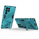 For Samsung Galaxy S22 Ultra 5G Punk Armor 2 in 1 PC + TPU Shockproof Phone Case with Invisible Holder(Blue)