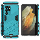 For Samsung Galaxy S22 Ultra 5G Punk Armor 2 in 1 PC + TPU Shockproof Phone Case with Invisible Holder(Blue)