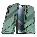 For Samsung Galaxy S22 5G Punk Armor 2 in 1 PC + TPU Shockproof Phone Case with Invisible Holder(Green)