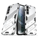 For Samsung Galaxy S22 5G Punk Armor 2 in 1 PC + TPU Shockproof Phone Case with Invisible Holder(White)