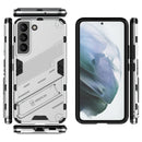 For Samsung Galaxy S22 5G Punk Armor 2 in 1 PC + TPU Shockproof Phone Case with Invisible Holder(White)