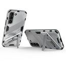 For Samsung Galaxy S22 5G Punk Armor 2 in 1 PC + TPU Shockproof Phone Case with Invisible Holder(White)