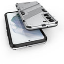 For Samsung Galaxy S22 5G Punk Armor 2 in 1 PC + TPU Shockproof Phone Case with Invisible Holder(White)