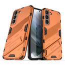 For Samsung Galaxy S22 5G Punk Armor 2 in 1 PC + TPU Shockproof Phone Case with Invisible Holder(Orange)