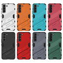 For Samsung Galaxy S22 5G Punk Armor 2 in 1 PC + TPU Shockproof Phone Case with Invisible Holder(Orange)