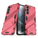 For Samsung Galaxy S22 5G Punk Armor 2 in 1 PC + TPU Shockproof Phone Case with Invisible Holder(Light Red)